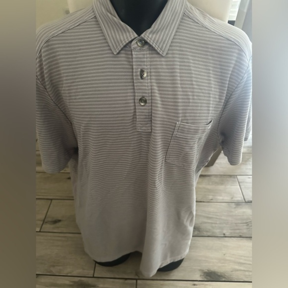 Men’s used Island Zone Tommy Bahama grey size L large polo shirt